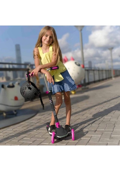 Evo 3 Tekerlekli Katlanabilir Illuminate Işıklı Pembe Scooter