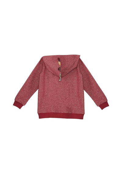 Denokids Ejderha Erkek Çocuk Bordo Kapişonlu Fermuarlı Sweatshirt Bordo