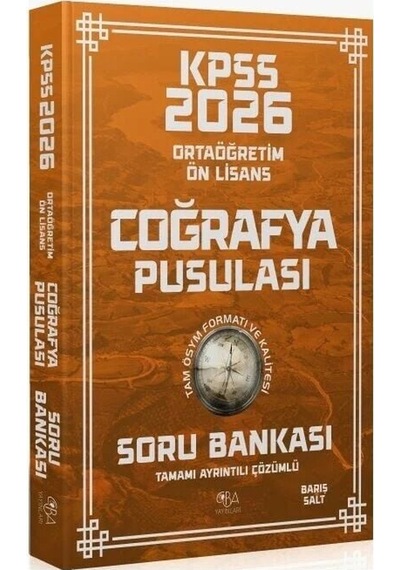 2026 Kpss Lise Ortaöğretim Ön Lisans Coğrafya Pusulası Soru Bankası Çözümlü - Barış Salt Cba Yayınları
