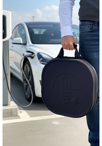 Elektrikli Araç Şarj Kablosu Taşıma Çantası Eva Hard Case Ev Kablo Çantası Su Geçirmez Taşınabilir