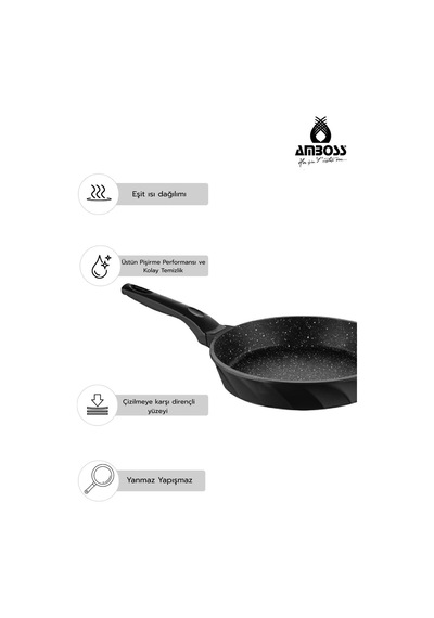 Valencia 2 Parça Döküm 26 Cm Tava 20 Cm Sahan Seti Siyah
