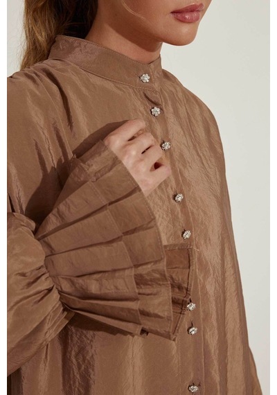 Hooopstore Pilise Detaylı Camel Gömlek