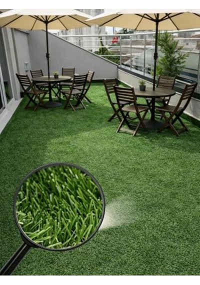 Beylini Dekoratif Suni Çim Halı 20 Mm Gerçek Çim Görünümlü Balkon Teras Bahçe İçin Yapay Çimen Kaymaz Taban Yapay Çim Ölçü Seçenekli 200 X 600 100 CM