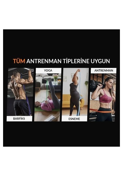 25 Kg Orta Sert Loop Direnç Bandı Siyah Fitness Pilates Egzersiz Lastiği