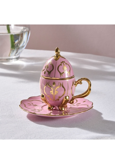 Karaca Faberge Egg 2 Kişilik Kahve Fincanı Pembe 90 Ml Pembe
