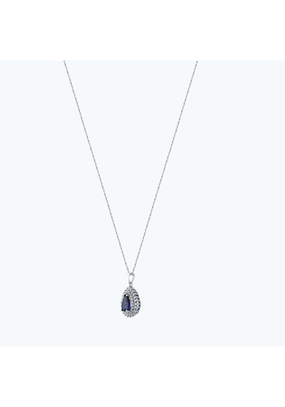 Altınbaş Pırlanta Safir Damla Kolye Erm989s-14k Beyaz