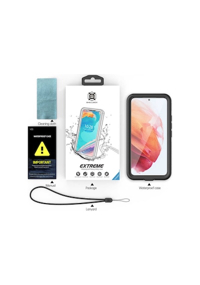 Galaxy S22 Plus Uyumlu 1-1 Su Geçirmez Uyumlu-siyah Siyah
