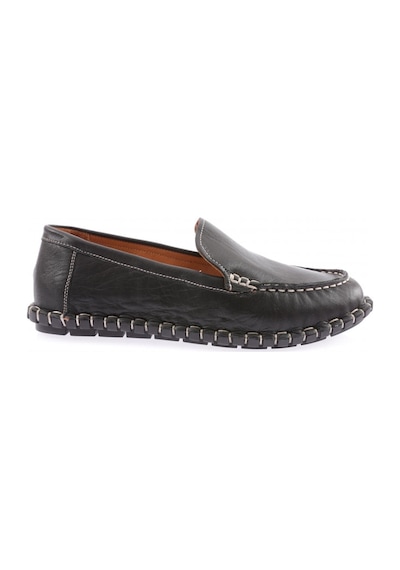 Dgn 603-23y Kadin Dikiş Detayli Loafer Ayakkabi 603-2109-R1534 Siyah