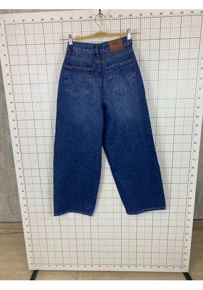 Ymr Moda Mavi Ön Detaylı Salaş Kadın Jeans Kot Pantolon 26608