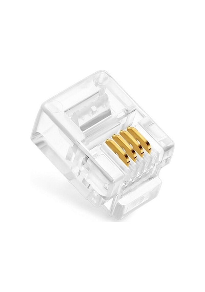 100 Adet Rj 11 4pin Jak 6p4c Telefon Kablosu Için Konnektör 100lü
