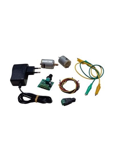 Dc 12v Adaptörlü Motor Hız Devri Kontrol Kartı İle 2 Tip Güçlü Motor Hız Devir Pwm Ayarı Öğrenci Hobi Deney Seti