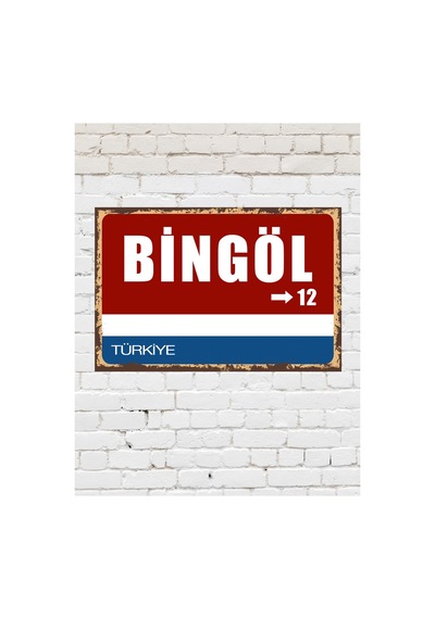 Bingöl 12 Dekoratif Şehir Plaka Retro Tablo Mdf Ahşap Tablo Sokak Tabelası Hediyelik - 848607260 Diğer