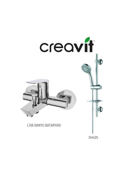 Creavit Liva Banyo Bataryası Lv2500 Ve Sürgülü El Duş Seti Sh425 Krom