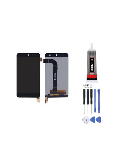 General Mobile Gm 4g Uyumlu Lcd Ekran Çıtasız Siyah + Montaj Kiti