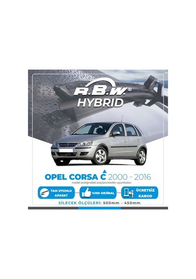 RBW Hybrid Opel Corsa C 2000 - 2006 Ön Silecek Takımı