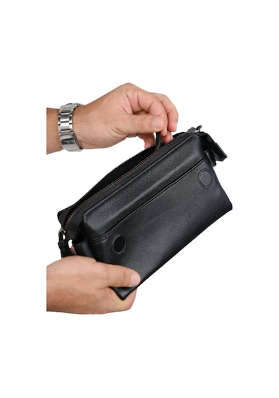Mft Leather Hakiki Deri Unisex El Çantası Boliva 9874 Napa Siyah