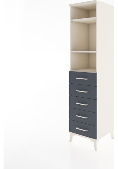 Hyperion Dolap 3 Raflı 5 Çekmeceli 44x44x182 Aytaşı-antrasit Aytaşı