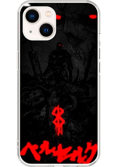Apple Uyumlu iPhone 15 Şeffaf Kılıf Berserk Tasarımlı 3