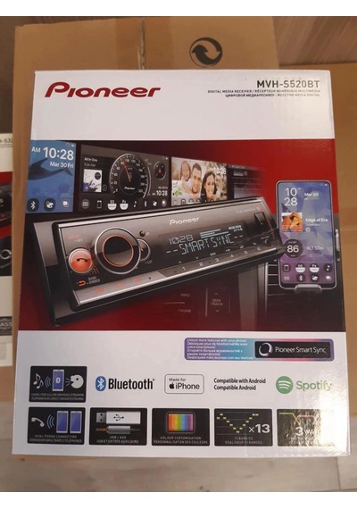 Pıoneer Mvh-s520bt-usb-bt-3 Anfi Çıkışlı-renk Değişme-profesyonel Oto Teyp