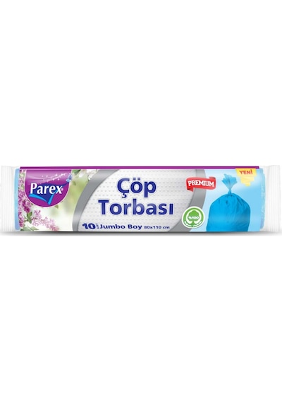 Parex Premium Jumbo Boy Çöp Torbası Mavi 80 x 110 CM