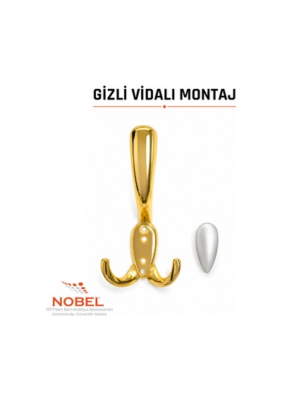 Ari S Portmanto Askısı, Metal Vestiyer Askısı, 80 Gr, Dolap Ve Duvar Askılığı, Matkrom Vidalı Krom