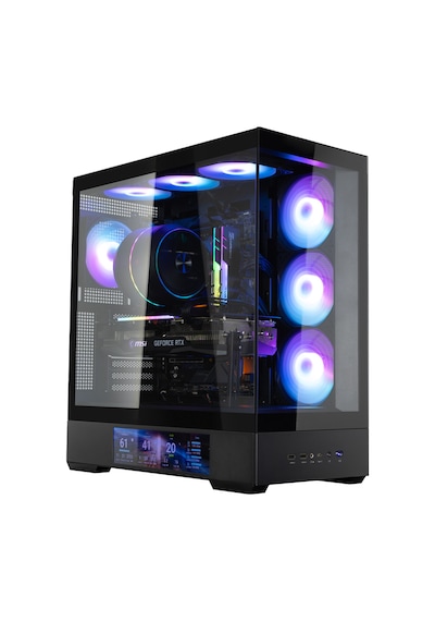 Zalman P40 Ds Black Atx Mıd Tower Sıyah Kasa 2 X Usb 3.0, 1 X Usb Type-c,1 X Mikrofon, 1 X Kulaklık, 4x 120mm Argb Fan