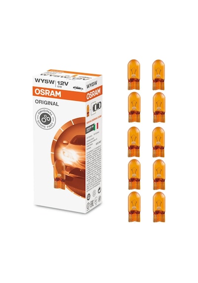Bulacaksin Osram 2827 Wy5W T10 Dipsiz Turuncu Ampul 12V 5W 10 Adet