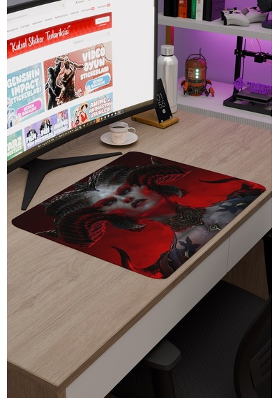Diablo Kaymaz Dikişli Kauçuk Oyuncu Mousepad V3 - 48x40 Xl Gaming Mouse Pad Fare Altlığı