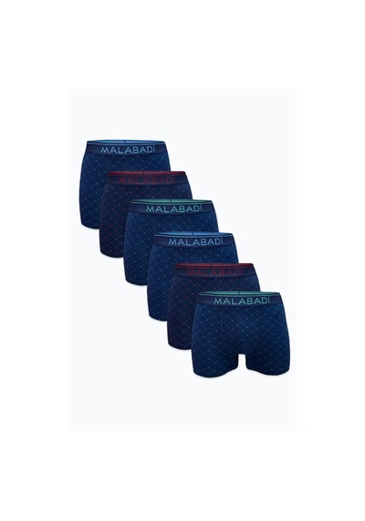 Malabadi Erkek Lacivert Desenli 6 Lı Premium Collection Modal Boxer 6m252 Lacivert Desenli
