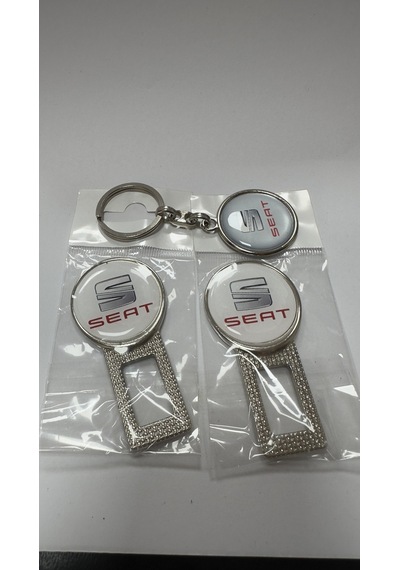Seat Uyumlu Emniyet Kemer İkaz Ses Susturucu Metal Toka 1 Çift + Anahtarlık