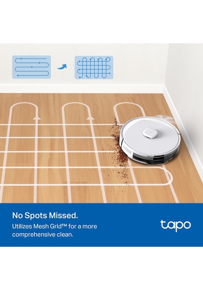 Tapo RV30 Max Plus 5300Pa Robot Süpürge Ve Paspas Lidar+ımu Çift Navigasyon 3l Otomatik Boşaltma Ünitesi Akıllı Temizlik Beyaz