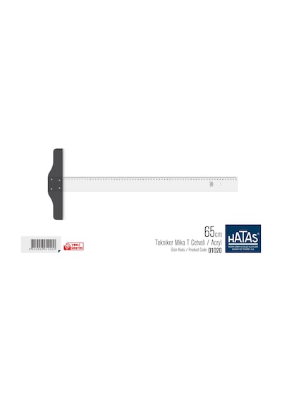 Hatas 01020 T Cetvel Mika Tekniker Plastik 65 CM