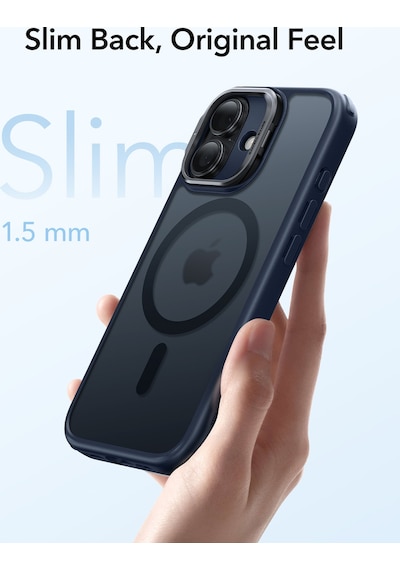 Esr Apple Uyumlu iPhone 17 Classic Hybrid Magsafe Standlı Kılıf - Kamera Kontrol Butonu - Buzlu Mavi Buzlu Mavi