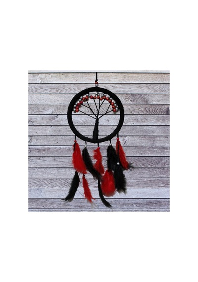 1 Adet Hayat Ağacı Dream Catcher Siyah Kırmızı Rüya Kapanı Duvar Süsü Ve Bohem Dekorasyon, Dreamcatcher, Rüya I