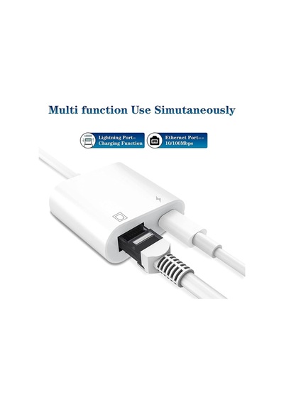 Pmr Lightning Rj45 Ethernet Çevirici 2 In 1 Ethernet Ve Liğhtning Şarj Girişi 10/100