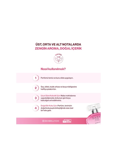 Sasy Pink Eau De Parfume For Women 50 Ml Çiçeksi