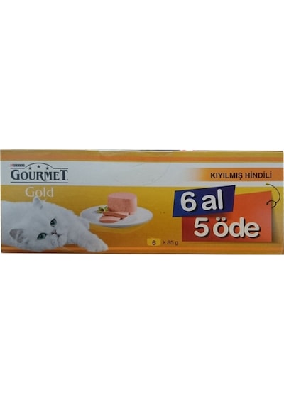 Gourmet Gold Kıyılmış Hindi Etli Konserve Yetişkin Kedi Maması 6 x 85 G