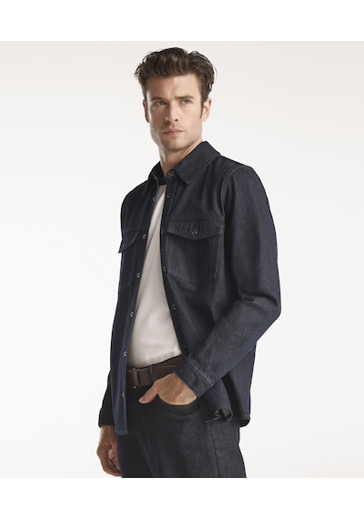 Yargıcı Erkek Denim Gömlek Koyu İndigo
