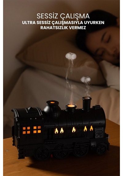 Hava Nemlendirici Tren Görünümlü Gece Lambası Koku Dağıtıcı Relax Aromaterapi Difüzör