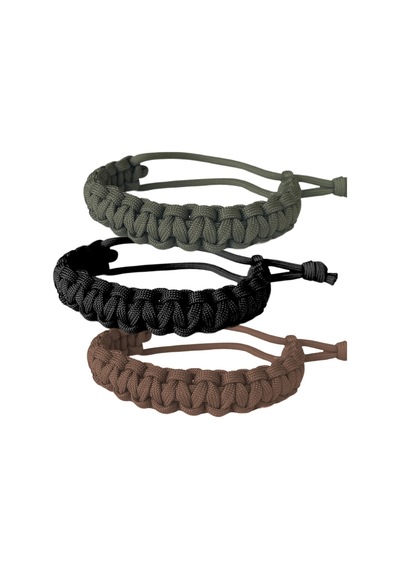 Taktik 3'lü Paracord Survival Bileklik Siyah-haki-kahverengi Çok Renkli
