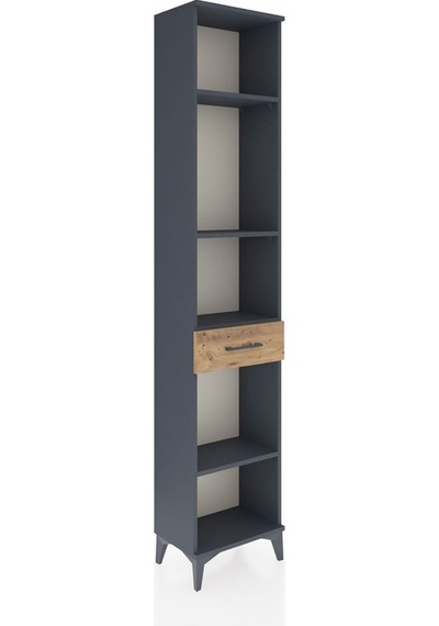 Arges Dolap 4 Raflı Tek Çekmeceli 44x30x221 Antrasit-çam Antrasit