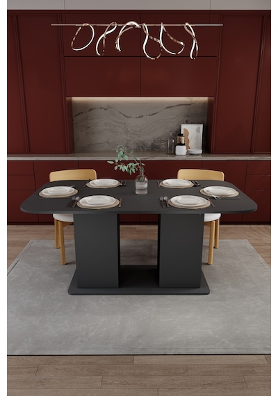 Modern Dolaplı 6 Kişilik Mutfak Yemek Masası %100 Mdf Mutfak Yemek Odası Masası Ym06 Antrasit Modern Dolaplı 6 Kişilik Mutfak Yemek Masası %100 Mdf Mutfak Yemek Odası Masası Ym06 Antrasit