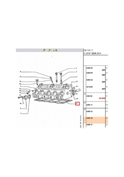 Silindir Kapak Contası Partner Berlingo Expert Jumpy Xud9 2 Delik 41204008-0209s6