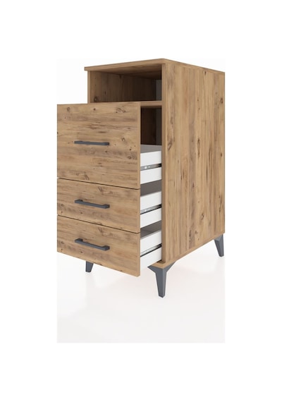 Kronos Komodin Tek Raflı 3 Çekmeceli 44x59x96 Çam-çam Atlas Çam