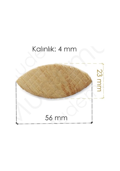 Mudemu Ahşap Bisküvi Kavela No:20 Lamel Yaprak 100'Lü Paket