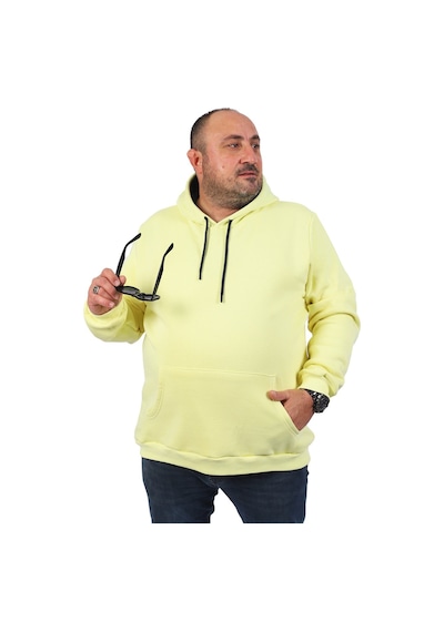 Moc Grande Mocgrande Büyük Beden Erkek Basic Sweat Kapüşonlu 11700 Sarı