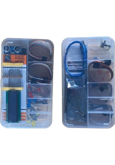 Kutulu Robotik Kodlama Arduino Uno Ekonomik Başlangıç Seti 26 Çeşit 148 Parça