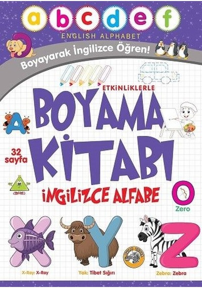 Alfabe - Etkinliklerle Boyama Kitabı İngilizce- Akıllı Zebra