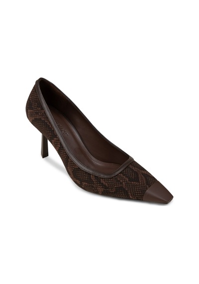 Deery Kadın Kahverengi Yılan Desenli Stiletto - V0130zkhvm01 Kahverengi