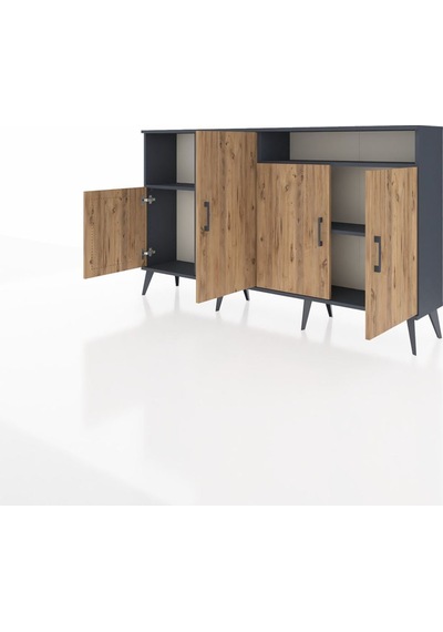 Arges Konsol 5 Raflı 4 Kapaklı 176x30x99 Antrasit-çam/antrasit Atlas Çam/antrasıt - Antrasıt Arges Konsol 5 Raflı 4 Kapaklı 176x30x99 Antrasit-çam/antrasit Atlas Çam/antrasıt - Antrasıt